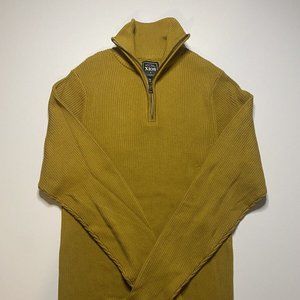 Men's Casual Polo Sweatshirt Siim Fit Zip-up Dark Yellow Size Meduim pullover